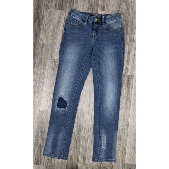(3/$35) The Limited Size 0 Regular Ankle Skinny Distressed Denim Blue Jeans - Picture 1 of 11